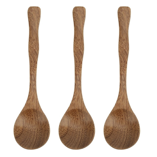 Cucharas de madera para alisar, resistentes al calor, ligeras, para decoración estilo tronco, uso diario, 3 uds.