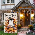 thumbnail image 2 of Halloween Trick or Treat Ghost Garden Flag 12 x 18 Inch Vertical Double Sided Burlap Halloween Pumpkin Yard Flags for Seasonal Fall Thanksgiving Farmhouse Decoration(ONLY FLAG), 2 of 6