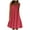 Red, variant on Rutainlusire Dresses for Women Under $10, Women's Summer Print Dress Short Sleeve Crew-Neck Loose Dress Beach Dress Sun Dress Ruffled Flowy Midi Dress