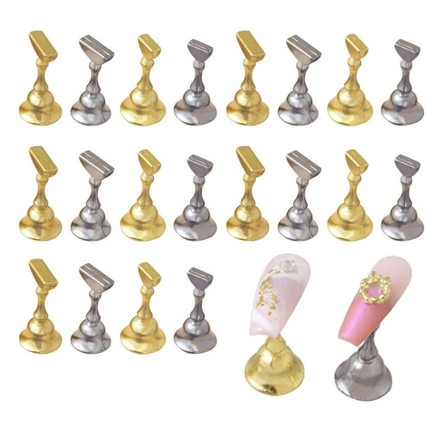 20 piezas de soporte de exhibición de uñas, soporte de práctica de uñas magnético, soporte de práctica de uñas DIY, soporte de uñas para uñas postizas, herramienta de manicura para uso en
