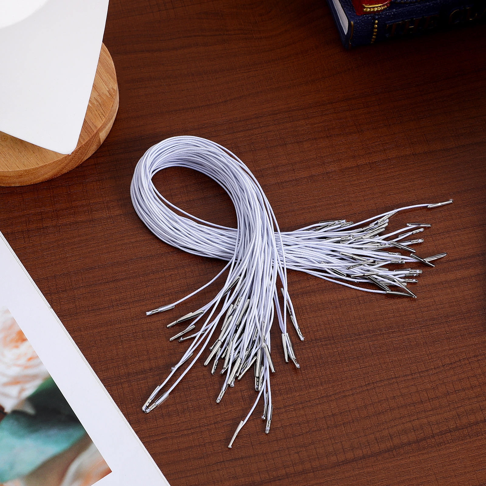 LOLIPPYY 50 Pcs White Elastic Bands for Masks Polypropylene Sewing Supplies Clothing Accessories for Home Crafts