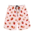 thumbnail image 3 of Binienty Men's Board Shorts Beach Shorts With Strawberry Polka Dot - Breathable Quick Dry for Summer Vacation and Water Activities, 3 of 10