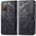 thumbnail image 2 of Designed for Samsung Galaxy S20 FE Case Wallet,Women Flip Cover with Butterfly Embossed PU Leather Kickstand Credit Card Holder Slots Magnetic Wrist Strap Phone Case for Samsung S20 FE 5G (Black), 2 of 16