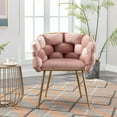 thumbnail image 2 of Triple Tree Modern Velvet Solid Print Accent Armchair, Pink (Set of 2), 2 of 8