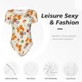 thumbnail image 4 of Saiise Motif Écureuil de Forêt Grenouillère à Manches Courtes pour Femmes Col Rond Pyjama Justaucorps Extensible avec Fermeture à Pression-Moyen, 4 of 7