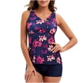 thumbnail image 2 of Bóxer con corte en la espalda y flores multicolor para mujer, traje de baño dividido con tirantes para mujer OAVQHLG3B Store  lin121212, 2 of 4