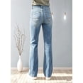 thumbnail image 3 of JOLIP Women's Mid Rise Ripped Distressed Flare Denim Jeans, Stretch Vintage Bootcut Jeans for Casual Daily Wear, 3 of 7