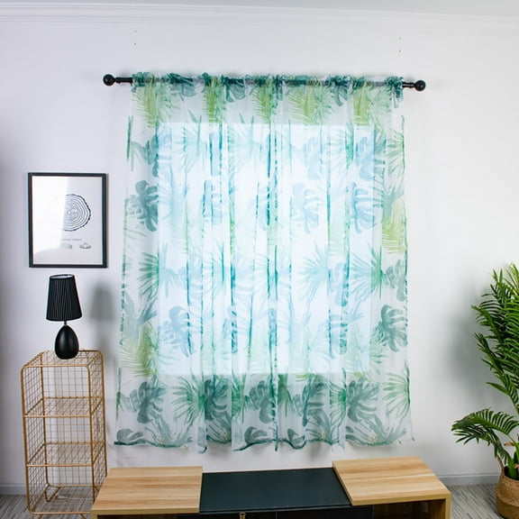 Bouanq Embroidered Soft Decorative Sheer Voile Light Filtering Grommet Window Treatment Curtain Drapery Panels for Bedroom & Living Room - Set of 2 Panels