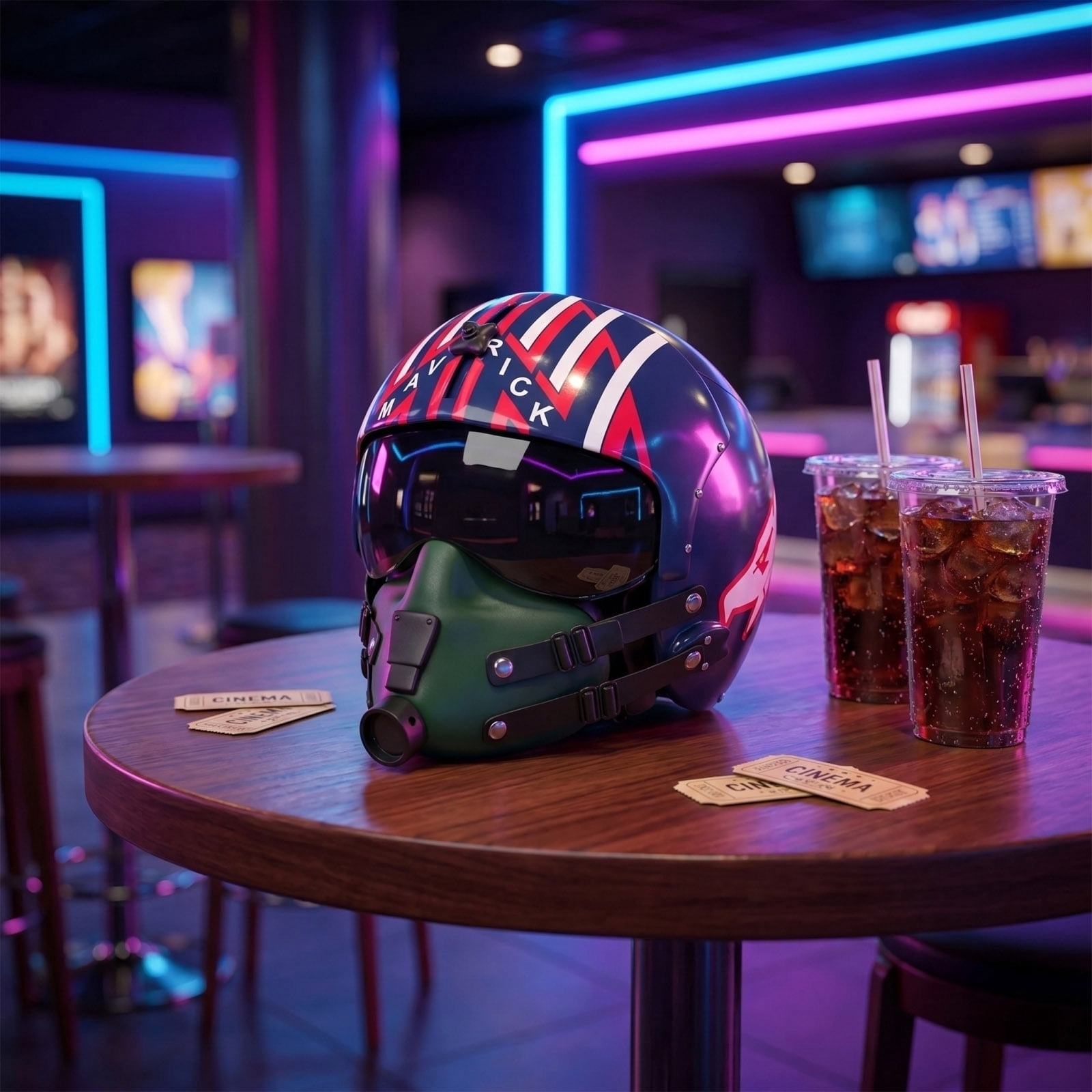 Top Maverick Pilot Helmet Popcorn Bucket, Top Pilot 40th Anniversary Collectible Snack Containers with Authentic Pilot Helmet Design for Movie Night Home Theater and Party Supplies