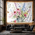 thumbnail image 6 of Wildflowers in Rustic Watering Can with Butterflies Serene Watercolor Illustration for Flower Lovers Botanical Wall Decor Housewarming Gift Tapestry Wall Hanging for Bedroom and Living Room, 6 of 7