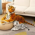 thumbnail image 3 of 50-110CM Giant Lifelike Tiger Plush Toys Soft Wild Animals Simulation White Brown Tiger Jaguar Doll Children Kids Birthday Gifts, 3 of 8