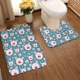 thumbnail image 2 of Xecao Funny Pig Faces 2-Piece Vintage Seamless Anti-Skid Mat Set, featuring a stylish pattern for a safe and elegant toilet rug experience, 2 of 6