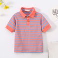 thumbnail image 6 of WOYY Big Boys Casual Striped Polo Shirt Short Sleeve Versatile T-Shirt, Sizes 1-8, 6 of 7
