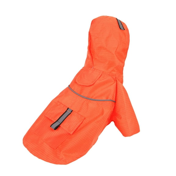 WSTEER Reflective Pet Dog Raincoat Pet Hooded Raincoat Clothes Double Layers Outdoor for Dog (Orange L)