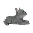 thumbnail image 3 of Estatuine Hi-Line Gift Ltd., Bulldog francés acostado, poliresina, gris y azul, 3 of 5