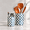 Navy Blue, variant on Pistachio Green Checkered Capiz Shell Utensil Holder Set of 2