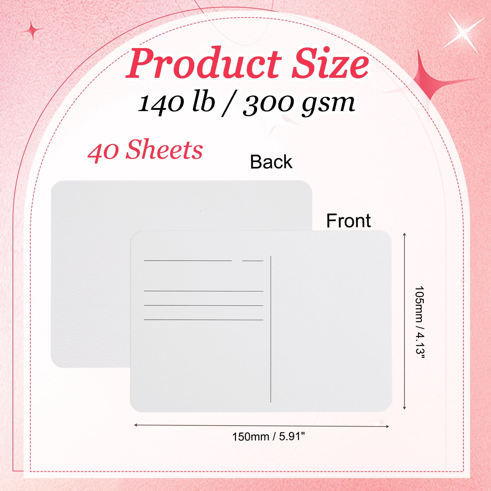 Uxcell 40 Sheets Watercolor Postcards, 100% Cotton 4x6 Inch Watercolor Paper with White Tin Box Blank Postcards Cold Pressed for Mailing Painting Invitations Greeting Cards(140lb/300gsm)