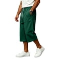 thumbnail image 3 of Men's Casual 3/4 Shorts Solid Athletic Running Shorts Elastic Waist Drawstring Workout Sweat Shorts Big Pockets XL, 3 of 7