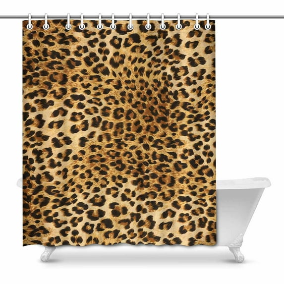 SUNENAT Leopard Skins Colorful Wild Animal Print Waterproof Polyester Bathroom Shower Curtain Bathations 66(Wide) x 72(Height) Inches