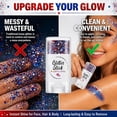 thumbnail image 6 of 4th of July Glitter Stick, Patriotic Glitter Stick - Red White Blue Waterproof Sparkle Gel for Body, Hair & Face, Independence Day, Sports Games, World Cup Festival Makeup Accessory, 6 of 7