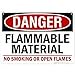 thumbnail image 3 of Danger Flammable Material No Smoking Or Open Flames Sign, 10x14 Inches, Rust Free .040 Aluminum, Fade Resistant, Made in USA by My Sign Center, 3 of 4