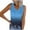 Blue, variant on Birdeem Womens Striped Round Neck Button Elastic Tank Top