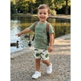 thumbnail image 3 of BemeyourBBs Toddler Boy Summer Clothes Infant Baby Boys Fishing Outfit Daddy's Fishing Buddy Letter Print Short Sleeve T Shirt and Pockets Shorts Set Toddler Baby Boys Summer 2 Piece Outfit, 3 of 9