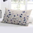 thumbnail image 5 of Purple Floral Butterfly Throw Pillow Cover 24 x 36 Inch Decorative Pillow Cover Spring Farmhouse Botanical Beige Lumbar Pillowcase Seasonal Rectangle Cushion Case for Couch Sofa Bed Living Room, 5 of 7