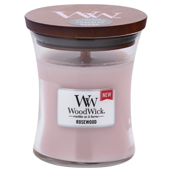 ROSEWOOD WoodWick 10oz Medium Jar Candle Burns 180 Hours