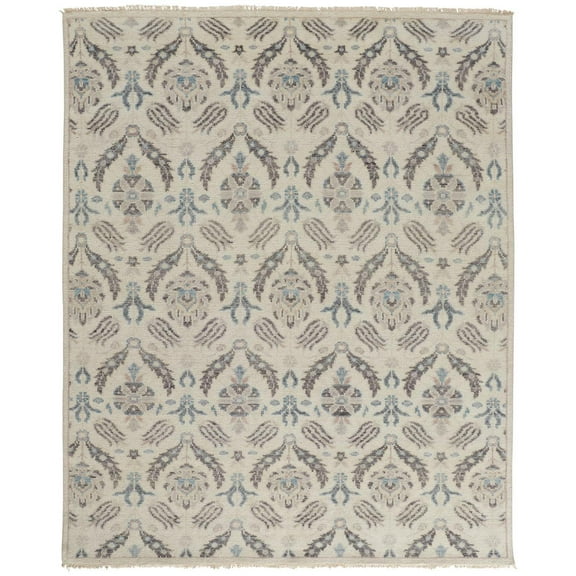 Feizy Beall Traditional Oriental, Ivory/Gray/Blue, 2' x 3' Accent Rug Easy Care Fade Resistant Stain Resistant Casual Floral & Botanical Floor Rug for Living room Bedroom