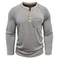 thumbnail image 6 of FAIWAD Mens Shirts Casual Long Sleeve Crewneck Button Pullover Tops with Pockets Lightweight Stretch Workout Tshirts, 6 of 9