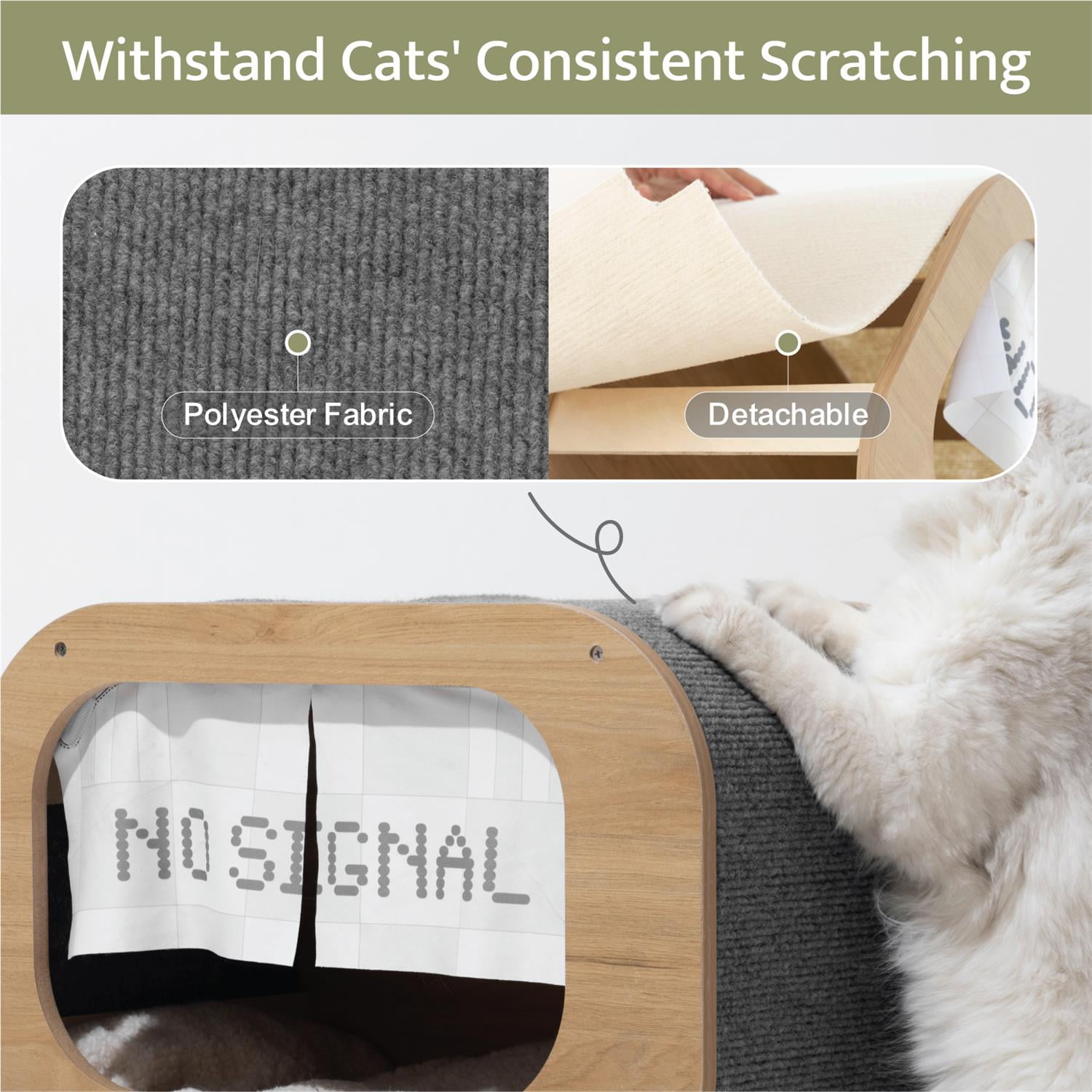 Pefilos 27" Cat Cave Bed with Scratching Post, Cat House for Indoor Cats, Modern Cat Condo Cat Nest Cute Prevents Furniture Damage Cat Shelter, Coffee and Beige Pefilos 27" Cat Cave Bed with Scratching Post, Cat House for Indoor Cats, Modern Cat Condo Cat Nest Cute Prevents Furniture Damage Cat Shelter, Coffee and Beige