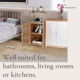 thumbnail image 6 of WHOLE HOUSEWARES Bamboo Shoe Rack Cabinet - Shelf Storage with Doors for Bathroom, Bedroom, and Kitchen- Freestanding Entryway Organizer Furniture - Multi-Tier Wood Cabinets for Small Spaces, 6 of 6