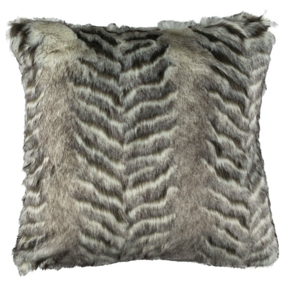 SAFAVIEH Adalet Fur 20" x 20" Striped Faux Fur Plush Pillow, Multi
