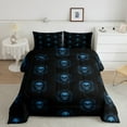 thumbnail image 2 of Manfei Black Blue Damask Comforter Set Twin Size for Boys Girls,Halloween Skull Skeleton Bones Twin Comforter Sets Microfiber for Kids Teens Adult,Gothic Spooky Bohemian Breathable Bedding Set, 2 of 8