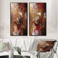 thumbnail image 1 of Designart "Ancient Revelations Gold and Red Abstract III" Abstract Painting Framed Wall Art Set Of 2 - Modern Gold Framed Wall Art Set Of 2, 1 of 6