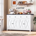 thumbnail image 3 of Homfa 55.1'' W Kitchen Buffet Storage Cabinet with Adjustable Shelves, 4-Doors 2-Drawers Sideboard Storage Cabinet, White/Black, 3 of 8