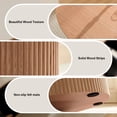 thumbnail image 5 of 47.24 Inch Leisure Coffee Table, Mid-Century Round Bedside Table, Round Fluted Side Table with MDF Handcraft Pedestal, Modern Wooden Table for Dining Room/Living Room/Restaurant, Oak, 5 of 9
