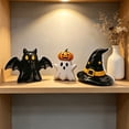 thumbnail image 4 of 3 Pack Fall Halloween Wooden Table Decorations, Spooky Ghost Letter Tiered Tray Ornaments, Vintage Rustic Table Centerpieces, Weather-Resistant Seasonal Decor for Indoor Household Spaces, 4 of 6