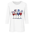 thumbnail image 4 of GERsome Womens 4th of July Tops Crewneck 3/4 Sleeve T Shirts American Flag Graphic Shirts Loose Fit USA Veteran Summer Tees S-2XL, 4 of 4