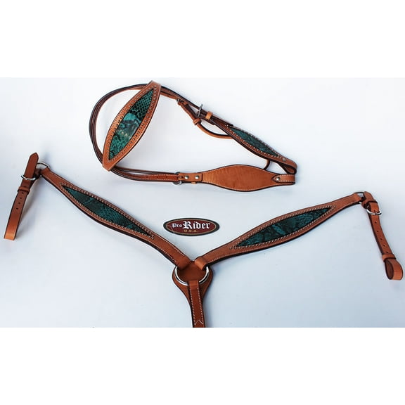 Horse Tack Bridle Western Leather Headstall BreastCollar 8001B