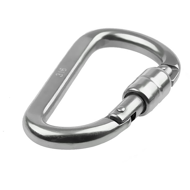 316L Stainless Climbing D Shape Carabiner Equip 8MM