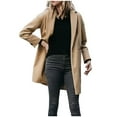 thumbnail image 2 of EGNMCR Manteau et Vestes Décontractés à Manches Longues Sans Capuche pour Femmes, Col Rabattu, Manteau d'Hiver, Poche, Dégradé, Uni, Sans Capuche, Coupe Régulière, Manteau à Manches Longues pour Femmes, 2 of 6