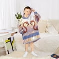 thumbnail image 6 of joogoo Wearable Blanket Hoodie Flamingos in Sunset for Flannel Sherpa Pocket 3-14 YR M, 6 of 7