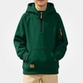 thumbnail image 3 of Piuwrlz Boys Hoodies Pullover with Pockets Hood Zipper Warm Casual Sweatshirts Green Size 8 Years, 3 of 10
