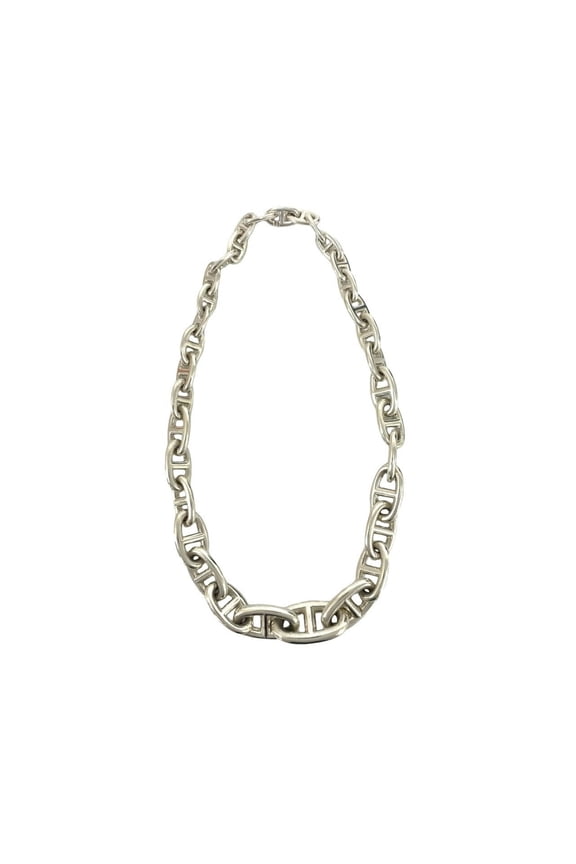 Pre-Owned HERMES Chaine d'Ancre Crescendo Necklace, Margiela Era, Sterling Silver 925 Chain...