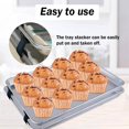 thumbnail image 3 of YYBD 12Pcs Tray Stackers TPR Baking Sheet Stacker Baking Sheet Rack Freeze Dryer Stacker Universal Baking Sheet Pan Stacker Kitchen Countertop Accessory for Canteen Fast Food Restaurant Picnic (Black), 3 of 5