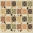 thumbnail image 1 of Ahgly Company Machine Washable Indoor Square Transitional Khaki Gold Area Rugs, 4' Square, 1 of 7