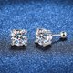 thumbnail image 2 of Pendientes de rosca de plata esterlina S925 para mujer, con cuatro garras, diamantes de imitación de moissanita, unisex, pendientes de moissanita, 2 of 5