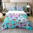 thumbnail image 1 of Erosebridal Boho Mushroom 100% Cotton Comforter Cover Queen, Neon Plant Bedding Queen Size, Bling Galaxy Reversible Bed Cover, Microfiber Bedroom Decorative, 3pcs（No Comforter）, 1 of 8